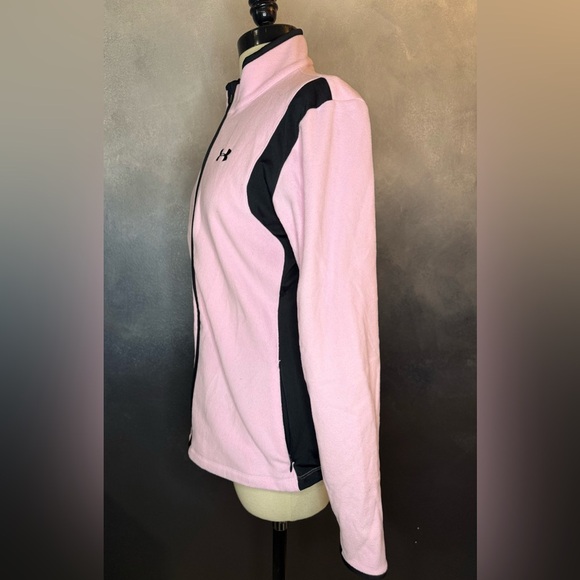 Under Armour Pink & Black Full Zip Fleece Jacket Women’s Size Medium - Picture 7 of 11